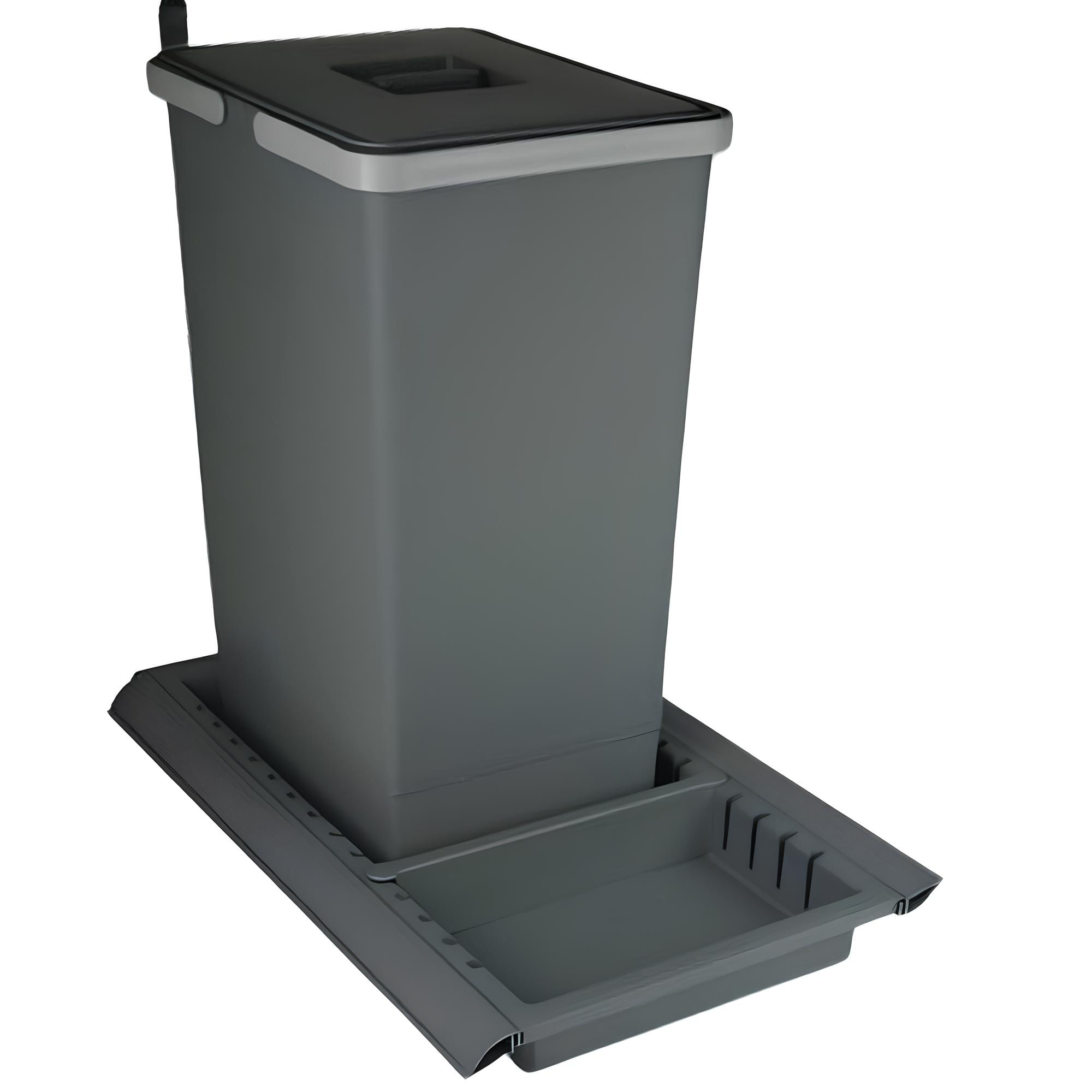 Lixeira Metropolis com Base Media 24 Litros Cinza Zen 76203_0